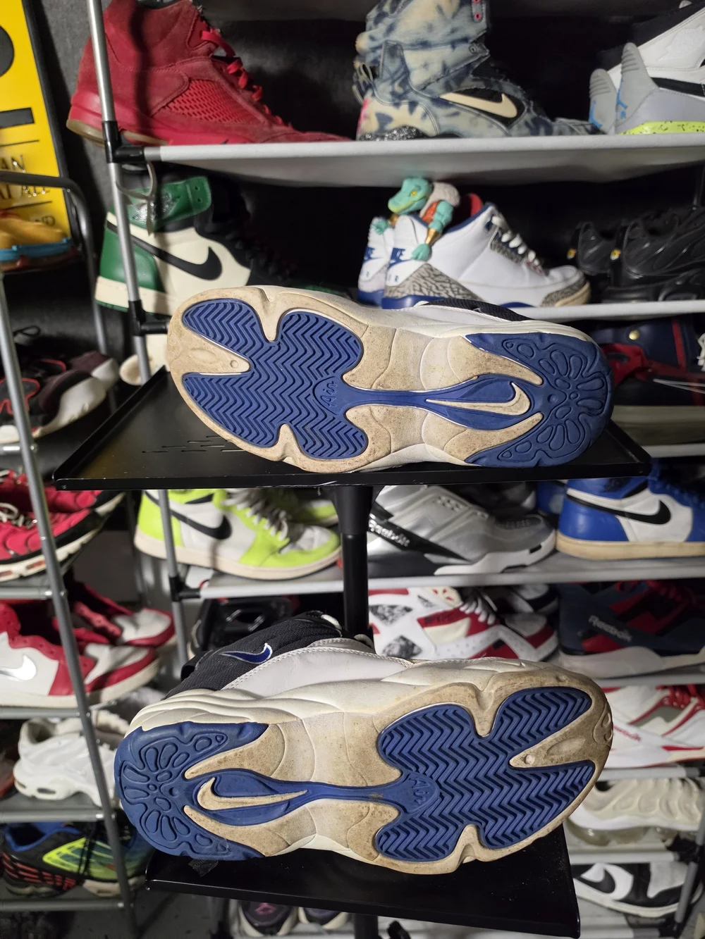 🔥 Nike Air Uptempo 1998 Good Shape! Black White Blue Retro Men Size 10 Sneakers